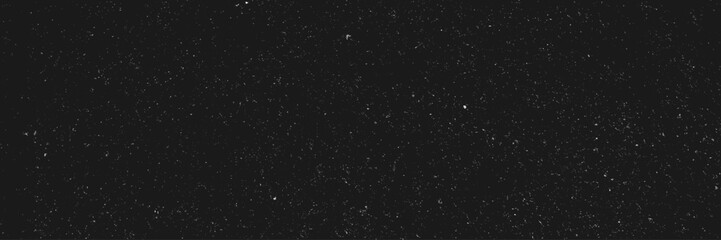 Vector falling snow overlay. Realistic shining snowfall background. Dirt grey dust isolated on black background and texture, top view.