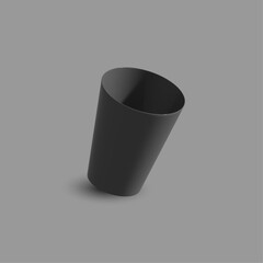 3D cup without lid. Packaging design mockup for branding. Blank plastic or paper mugs for takeaway hot or cold drinks.