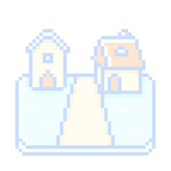 ピクセルアートな村の道★PNG