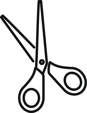 black scissors cutting outline clip art preview