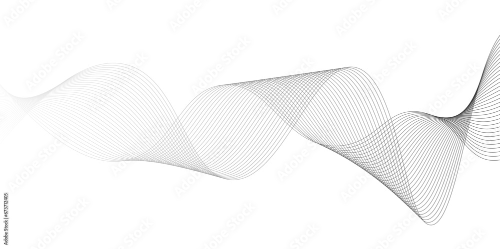 Poster abstract wavy technology curve lines on transparent background isolated. grey wave swirl,stylized li