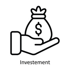 Investment vector  outline Design illustration. Symbol on White background EPS 10 File