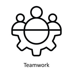 Teamwork vector  outline Design illustration. Symbol on White background EPS 10 File