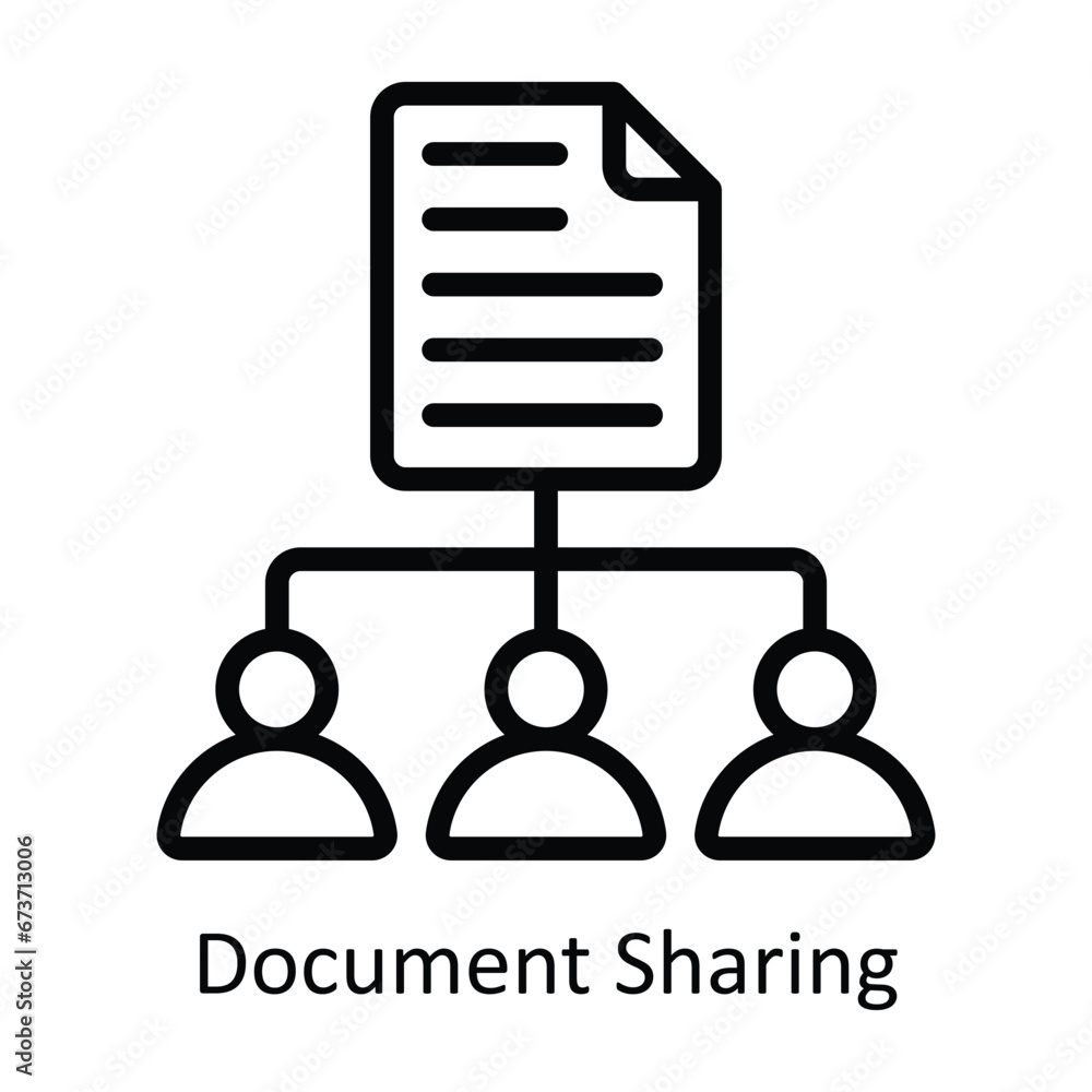 Poster document sharing vector outline design illustration. symbol on white background eps 10 file