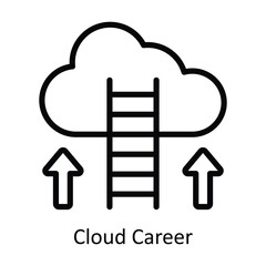 Cloud Career vector  outline Design illustration. Symbol on White background EPS 10 File