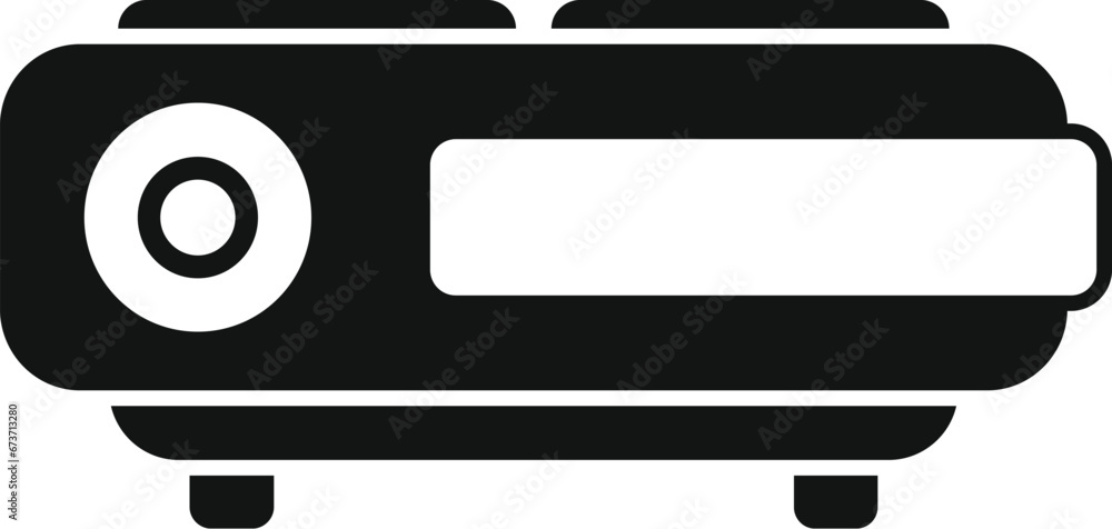 Poster smart office projector icon simple vector. work data. control business