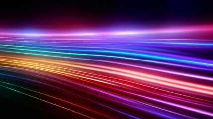 Colorful neon speed light lines background Fiber op  AI generated illustration