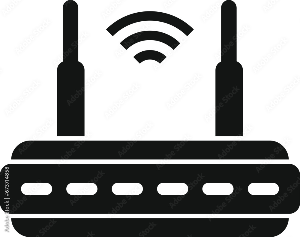 Poster wifi router icon simple vector. smart office. computer data internet