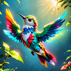 Fototapeta premium 3d surreal design with ultra details, colorful generative art, shiny colors with HDR