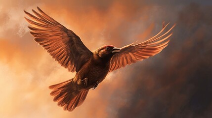 Fototapeta premium A bird in flight representing the concept of freedom AI generated illustration