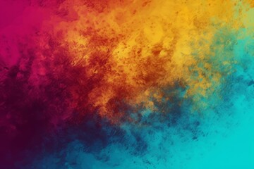 Vivid Cyan, Magenta, and Fiery Golden Brown Ombre Artistic Background