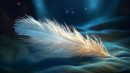 A feather blowing in the wind representing the conce  AI generated illustration
