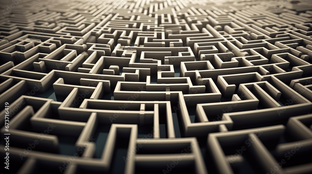 Aufkleber a maze with a clear path to the end representing the ai generated illustration