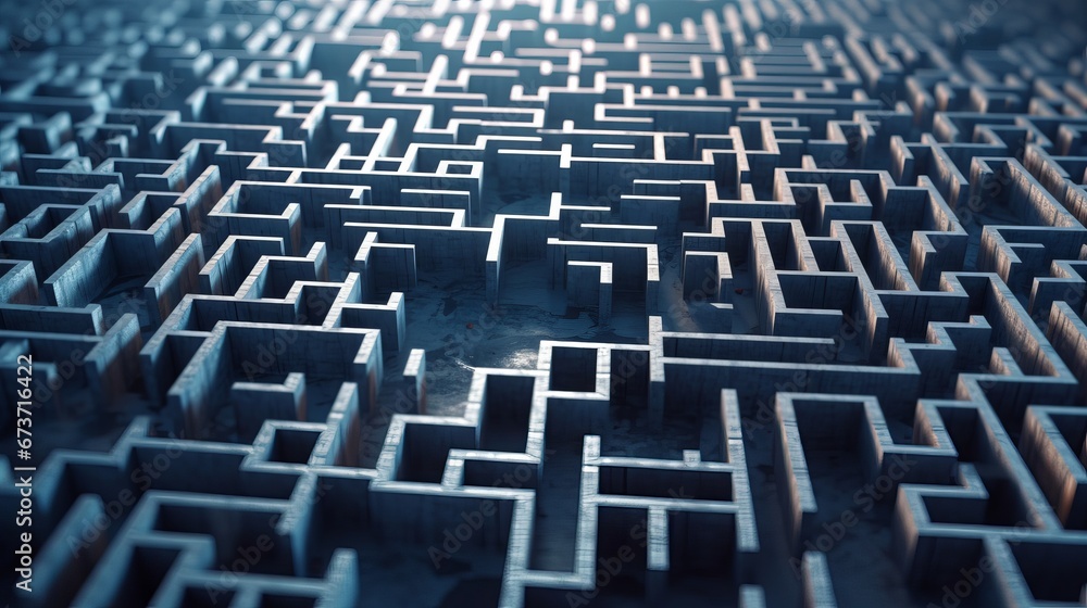 Aufkleber a maze with a clear path to the end representing the ai generated illustration