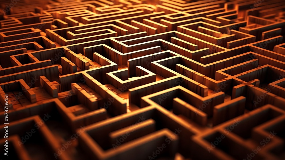 Poster a maze with multiple paths and no clear solution rep ai generated illustration