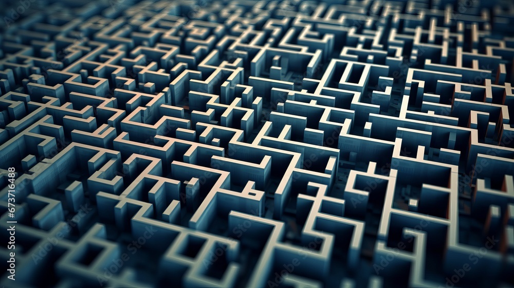 Poster a maze with multiple paths and no clear solution rep ai generated illustration