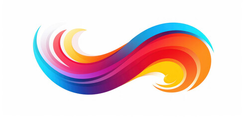 A colorful rainbow logo on a white background.Logo,abstract