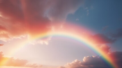 A rainbow arching across the sky representing the co  AI generated illustration