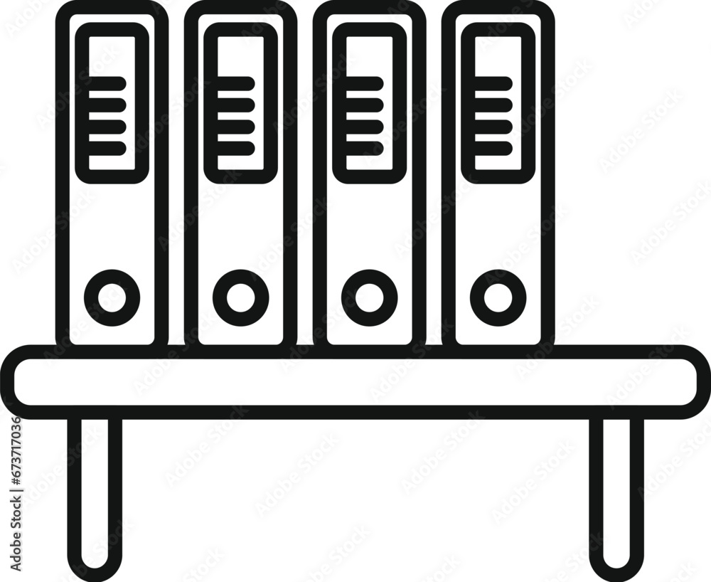 Poster stack office folders icon outline vector. computer data. pc information