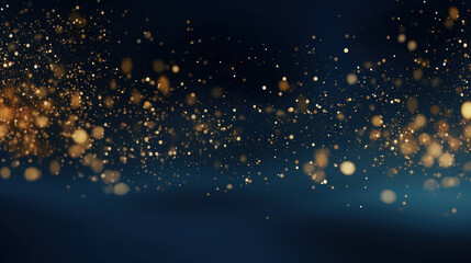 Fototapeta premium Beautiful festive dark blue background with golden particle as wallpaper background illustration