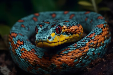 Fototapeta premium snake in the grass. 