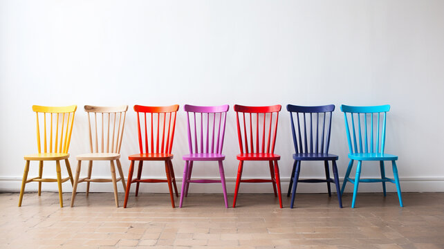 Colorful chairs in the room