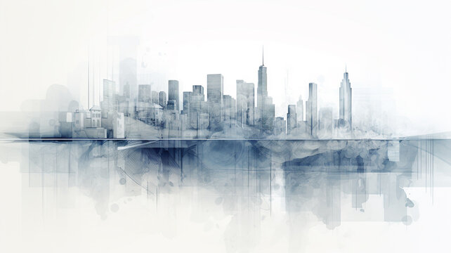 Poster abstract of the city. Sustainable development plan concept