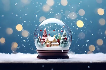 Chrismas decorations Chrismas ball on a snowy background