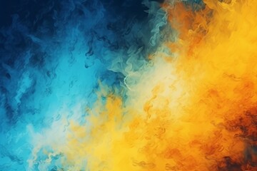 Ombre Colorful Blue and Burnt Yellow Abstract for Design Projects
