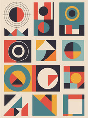 vector set of labels boho art design ,wall art , mid century boho ,flat color vector style image 