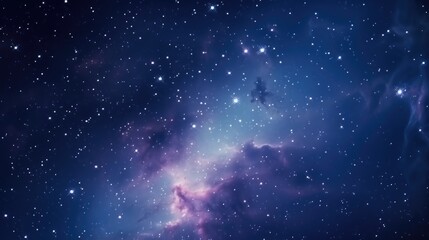 Night sky with stars and nebula. Space background. 3d rendering