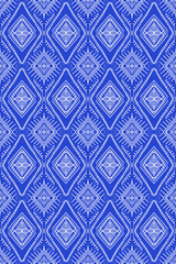 Ikat floral paisley embroidery on white background.Ikat ethnic o