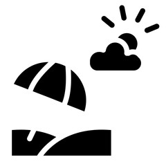 beach umbrella glyph