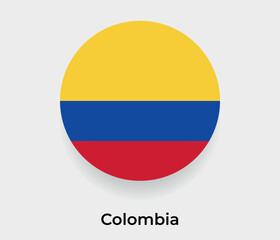 Colombia flag bubble circle round shape icon vector illustration © Kuemin