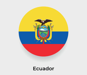 Ecuador flag bubble circle round shape icon vector illustration © Kuemin