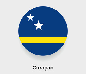 Curacao flag bubble circle round shape icon vector illustration