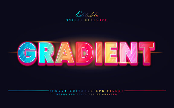 editable gradient text effect.typhography logo