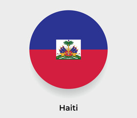 Haiti flag bubble circle round shape icon vector illustration © Kuemin