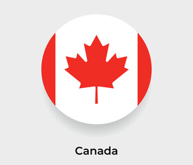 Canada flag bubble circle round shape icon vector illustration © Kuemin