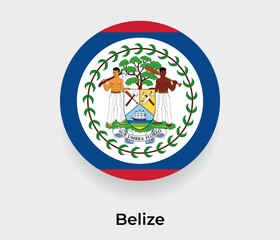 Belize flag bubble circle round shape icon vector illustration