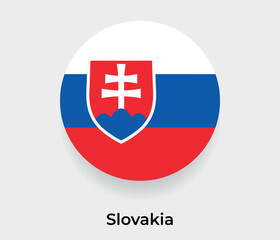 Slovakia flag bubble circle round shape icon vector illustration © Kuemin