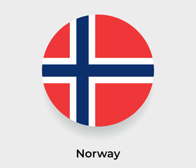 Norway flag bubble circle round shape icon vector illustration © Kuemin