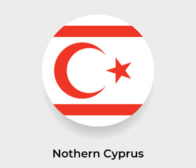 Nothern Cyprus flag bubble circle round shape icon vector illustration
