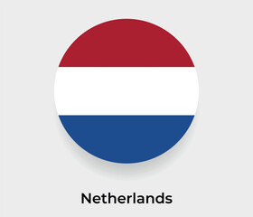 Netherlands flag bubble circle round shape icon vector illustration © Kuemin