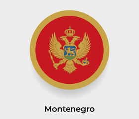 Montenegro flag bubble circle round shape icon vector illustration