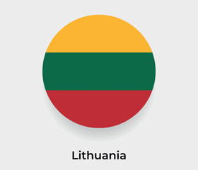 Lithuania flag bubble circle round shape icon vector illustration