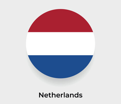 Netherlands flag bubble circle round shape icon vector illustration