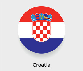 Croatia flag bubble circle round shape icon vector illustration © Kuemin