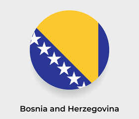 Bosnia and Herzegovina flag bubble circle round shape icon vector illustration © Kuemin