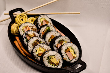 Local Indonesian kimbab with various contents with a very savory and delicious taste